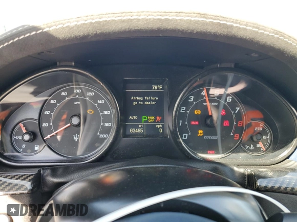 2015 Maserati GranTurismo Sport with VIN ZAM45VMA1F0140484, listed as a Copart auction lot 47405715 with 63,465 mi miles and Salvage title. Bid and sale history available at DreamBid. Image 9.