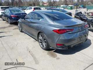 2021 Infiniti Q60 Red Sport 400 with VIN JN1FV7LLXMM560314, listed as a IAAI auction lot 41930067 with 47,818 mi miles and . Bid and sale history available at DreamBid. Image 3.