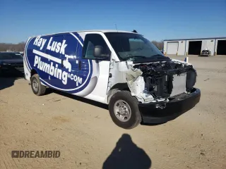 2024 Chevrolet Express Cargo Van with VIN 1GCWGBFP0R1236936, listed as a Copart auction lot 89120985 with 0 mi miles and Salvage Title. Bid and sale history available at carsss.com. Image 4.