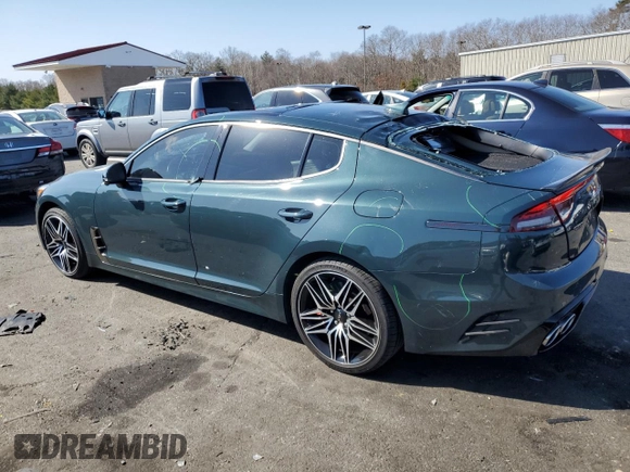 2023 Kia Stinger GT2 with VIN KNAE55LC3P6122804, listed as a Copart auction lot 48933335 with 17,495 mi miles and Salvage Title. Bid and sale history available at DreamBid. Image 2.