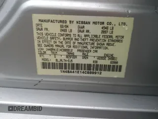 2004 Nissan Maxima SE with VIN 1N4BA41E14C889912, listed as a Copart auction lot 74379814 with 0 mi miles and Salvage Title. Bid and sale history available at carsss.com. Image 13.