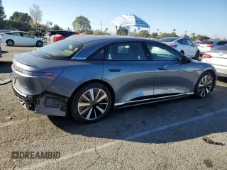 2023 Lucid Air Pure with VIN 50EA1PFA9PA009760, listed as a Copart auction lot 45912525 with 13,121 mi miles and Salvage Title. Bid and sale history available at carsss.com. Image 3.