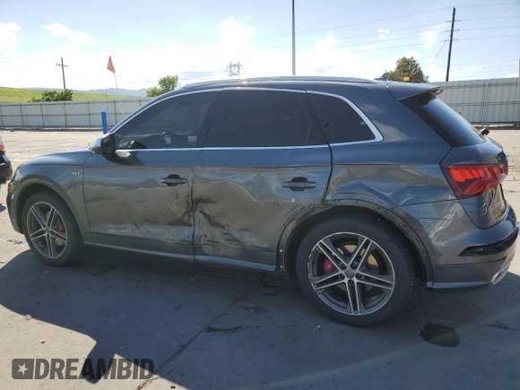 2018 Audi SQ5 Premium Plus with VIN WA1A4AFY4J2186279, listed as a Copart auction lot 58123064 with 62,572 mi miles and Salvage Title. Bid and sale history available at DreamBid. Image 2.