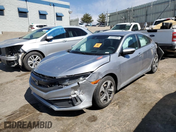2019 Honda Civic Sedan LX with VIN 19XFC2F68KE007670, listed as a Copart auction lot 48559845 with 0 mi miles and Salvage Title. Bid and sale history available at carsss.com. Image 1.