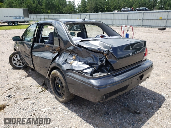 2002 Mitsubishi Lancer LS with VIN JA3AJ36EX2U002399, listed as a Copart auction lot 54435531 with 106,937 mi miles and Salvage Title. Bid and sale history available at carsss.com. Image 3.
