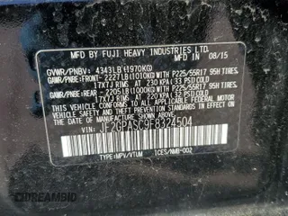 2015 Subaru Crosstrek Limited z VIN JF2GPASC9F8324504, wystawiony jako Copart lot #57276905 z przebiegiem 104 036 mil mil oraz Szkoda całkowita • Salvage title. Historia ofert i sprzedaży dostępna na DreamBid. Obrazek 13.