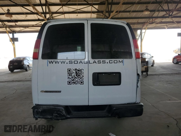 2018 Chevrolet Express Cargo Van with VIN 1GCWGAFP8J1266815, listed as a Copart auction lot 86369234 with 236,594 mi miles and Salvage Title. Bid and sale history available at carsss.com. Image 6.