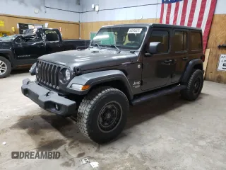 2018 Jeep Wrangler Unlimited Sport S with VIN 1C4HJXDN8JW262507, listed as a Copart auction lot 60594625 with 106,793 mi miles and Clean title. Bid and sale history available at DreamBid. Image 1.