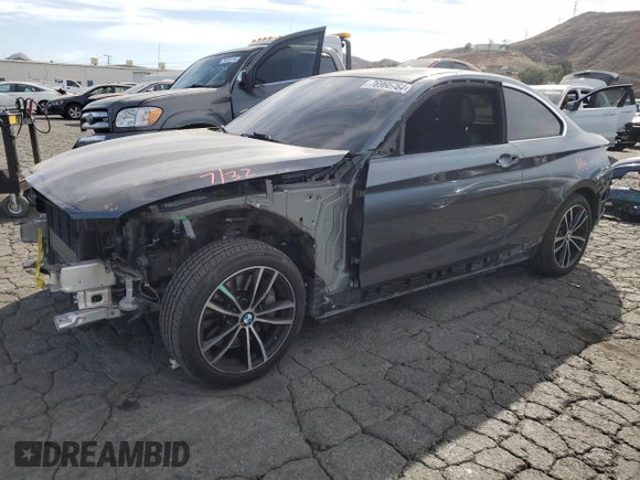 2021 BMW 2 Series 230i with VIN WBA2J1C09M7J04813, listed as a Copart auction lot 76960764 with 49,225 mi miles and Salvage Title. Bid and sale history available at carsss.com. Image 1.
