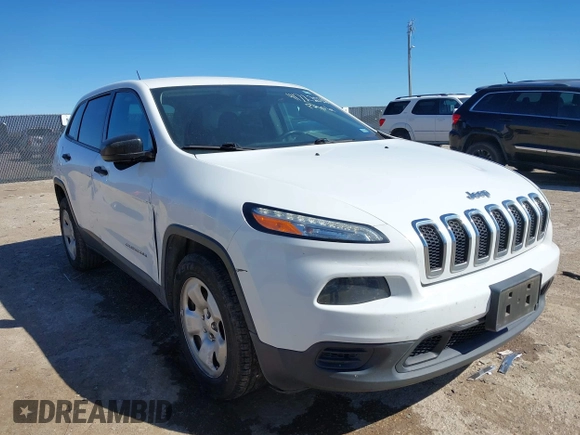 2017 Jeep Cherokee Sport with VIN 1C4PJLAB7HW654385, listed as a IAAI auction lot 41722028 with 91,033 mi miles. Bid and sale history available at carsss.com. Image 1.