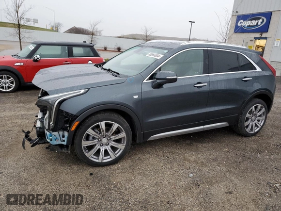 2021 Cadillac XT4 AWD Premium Luxury with VIN 1GYFZDR43MF057481, listed as a Copart auction lot 80966804 with 52,339 mi miles and Salvage Title. Bid and sale history available at carsss.com. Image 1.