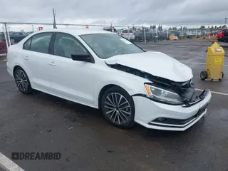 2016 Volkswagen Jetta Sedan 1.8T Sport with VIN 3VWD17AJ3GM404199, listed as a IAAI auction lot 41934993 with 43,183 mi miles. Bid and sale history available at carsss.com. Image 1.