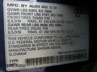 2021 Audi Q7 Premium z VIN WA1AJAF70MD026781, wystawiony jako Copart lot #86375774 z przebiegiem 92 998 mil mil oraz Szkoda całkowita • Salvage title. Historia ofert i sprzedaży dostępna na DreamBid. Obrazek 12.