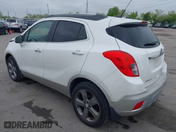2014 Buick Encore Convenience with VIN KL4CJBSB3EB750986, listed as a IAAI auction lot 42195394 with 67,017 mi miles and . Bid and sale history available at DreamBid. Image 3.