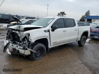 2021 GMC Sierra 1500 AT4 with VIN 3GTU9EET0MG445931, listed as a Copart auction lot 43612235 with 77,326 mi miles and Salvage Title. Bid and sale history available at carsss.com. Image 1.