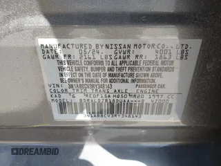2024 Nissan Sentra SV with VIN 3N1AB8CV3RY348143, listed as a IAAI auction lot 41860747 with 2,270 mi miles and . Bid and sale history available at DreamBid. Image 9.