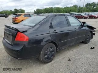 2007 Kia Spectra EX with VIN KNAFE121875480760, listed as a Copart auction lot 57408814 with 0 mi miles and Salvage Title. Bid and sale history available at carsss.com. Image 3.