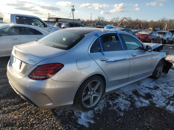 2015 Mercedes-Benz C-Class C 300 Luxury with VIN 55SWF4KB5FU028514, listed as a Copart auction lot 44226215 with 0 mi miles and Salvage Title. Bid and sale history available at carsss.com. Image 3.