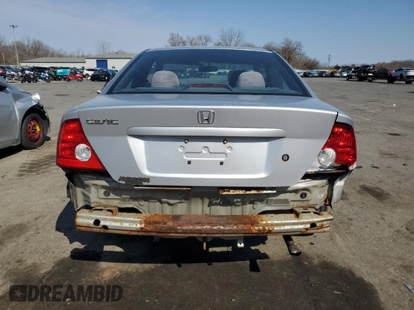 2004 Honda Civic LX with VIN 1HGEM22554L004730, listed as a Copart auction lot 48778575 with 253,548 mi miles and Salvage Title. Bid and sale history available at DreamBid. Image 6.