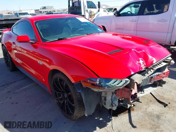 2018 Ford Mustang GT with VIN 1FA6P8CFXJ5180361, listed as a IAAI auction lot 41620513 with 114,222 mi miles. Bid and sale history available at carsss.com. Image 1.