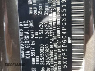 2023 Kia Telluride SX z VIN 5XYP5DGC4PG355197, wystawiony jako Copart lot #56624965 z przebiegiem 41 837 mil mil oraz Szkoda całkowita • Salvage title. Historia ofert i sprzedaży dostępna na DreamBid. Obrazek 13.
