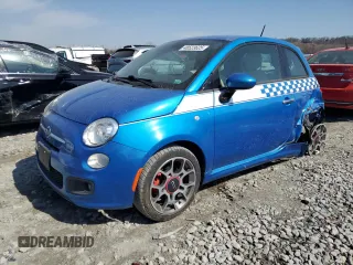 2015 FIAT 500 Sport with VIN 3C3CFFBR3FT560654, listed as a Copart auction lot 48523625 with 87,041 mi miles and Salvage Title. Bid and sale history available at carsss.com. Image 1.