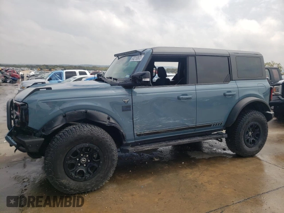 2021 Ford Bronco First Edition with VIN 1FMEE5EP0MLA42596, listed as a Copart auction lot 63210803 with Not Provided miles and . Bid and sale history available at DreamBid. Image 1.