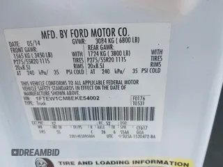 2014 Ford F-150 XL z VIN 1FTEW1CM8EKE54002, wystawiony jako IAAI lot #42599866 z przebiegiem 88 472 mil mil oraz . Historia ofert i sprzedaży dostępna na DreamBid. Obrazek 9.