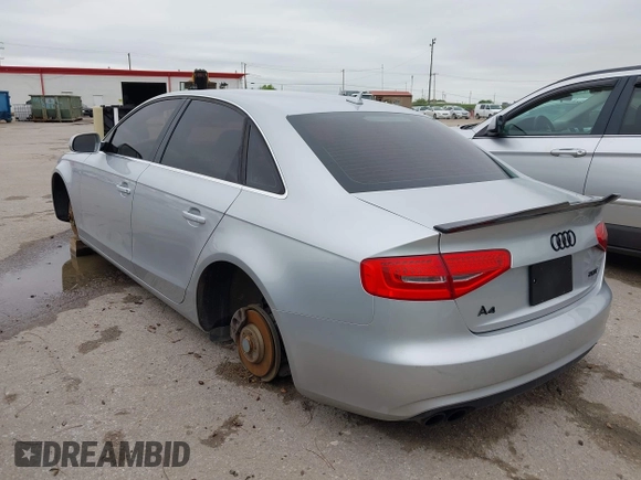 2013 Audi A4 Premium with VIN WAUAFAFL0DA158572, listed as a IAAI auction lot 41956783 with 119,166 mi miles. Bid and sale history available at carsss.com. Image 3.