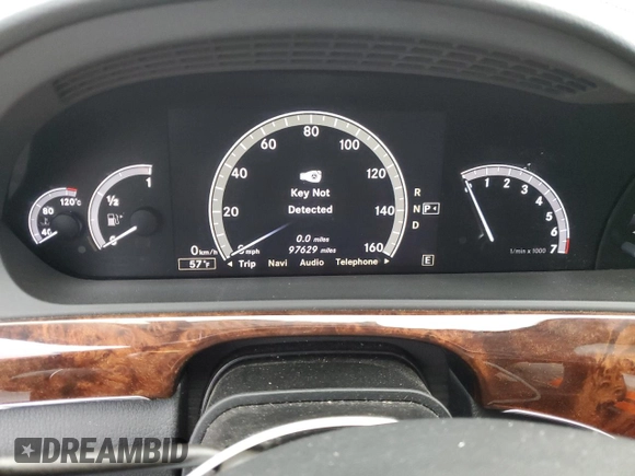 2013 Mercedes-Benz S S 550 with VIN WDDNG7DBXDA510464, listed as a Copart auction lot 44603075 with 97,629 mi miles and Salvage Title. Bid and sale history available at carsss.com. Image 9.