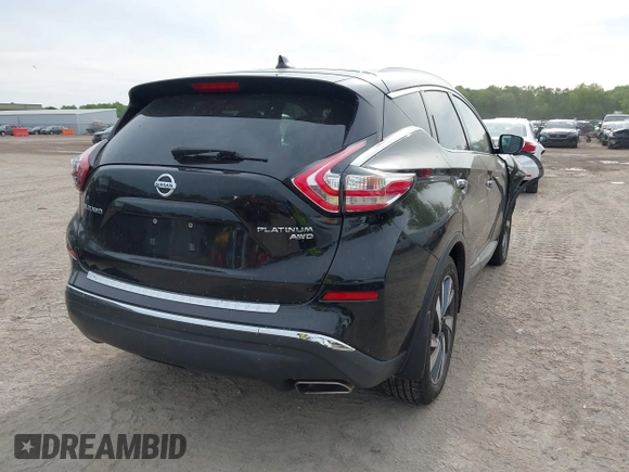 2017 Nissan Murano SL with VIN 5N1AZ2MH3HN197598, listed as a IAAI auction lot 42299880 with 63,788 mi miles and . Bid and sale history available at DreamBid. Image 4.