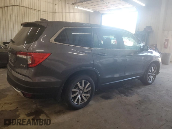2022 Honda Pilot EX-L with VIN 5FNYF6H53NB098082, listed as a Copart auction lot 57994925 with 44,945 mi miles and Salvage title. Bid and sale history available at DreamBid. Image 3.