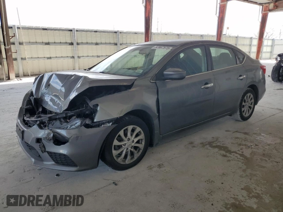 2019 Nissan Sentra SV with VIN 3N1AB7AP9KL607459, listed as a Copart auction lot 52867575 with 58,286 mi miles and Non Repairable. Bid and sale history available at carsss.com. Image 1.