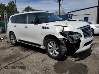 2014 Infiniti QX80 z VIN JN8AZ2NE5E9065699, wystawiony jako Copart lot #53659915 z przebiegiem 94 482 mil mil oraz Szkoda całkowita • Salvage title. Historia ofert i sprzedaży dostępna na DreamBid. Obrazek 4.