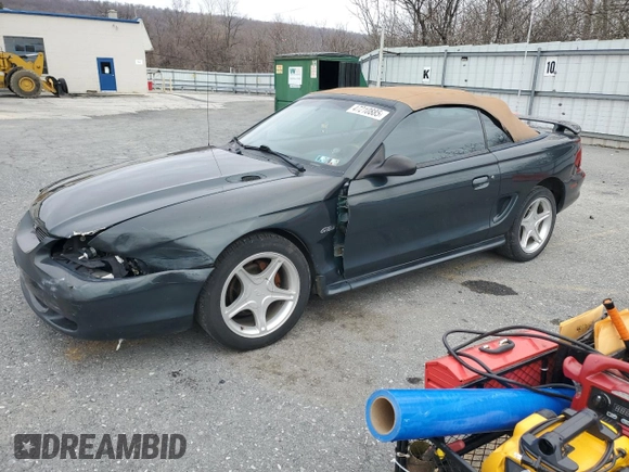 1998 Ford Mustang GT with VIN 1FAFP45XXWF160692, listed as a Copart auction lot 47210885 with 180,035 mi miles and Salvage Title. Bid and sale history available at carsss.com. Image 1.