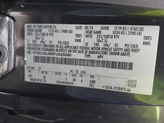 2015 Ford Escape Titanium with VIN 1FMCU0J90FUA25086, listed as a IAAI auction lot 41993681 with 126,170 mi miles. Bid and sale history available at carsss.com. Image 9.