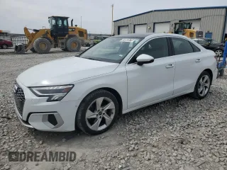 2023 Audi A3 Premium with VIN WAUAUDGY3PA090452, listed as a Copart auction lot 49063675 with 43,710 mi miles and Clean Title. Bid and sale history available at carsss.com. Image 1.