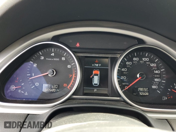 2015 Audi Q7 Premium Plus with VIN WA1LGAFE0FD004076, listed as a Copart auction lot 62591485 with 70,508 mi miles and Salvage title. Bid and sale history available at DreamBid. Image 9.