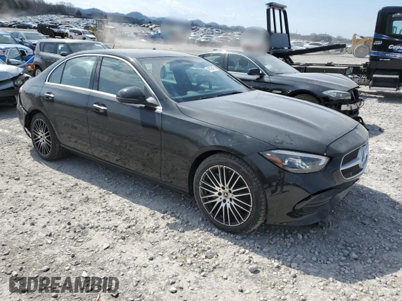 2024 Mercedes-Benz C 300 with VIN W1KAF4GB2RR237847, listed as a Copart auction lot 49126015 with 1,223 mi miles and Salvage Title. Bid and sale history available at DreamBid. Image 4.