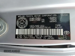 2005 Toyota ECHO z VIN JTDKT123450078141, wystawiony jako Copart lot #57469845 z przebiegiem 366 846 mil mil oraz Tytuł czysty. Historia ofert i sprzedaży dostępna na DreamBid. Obrazek 13.