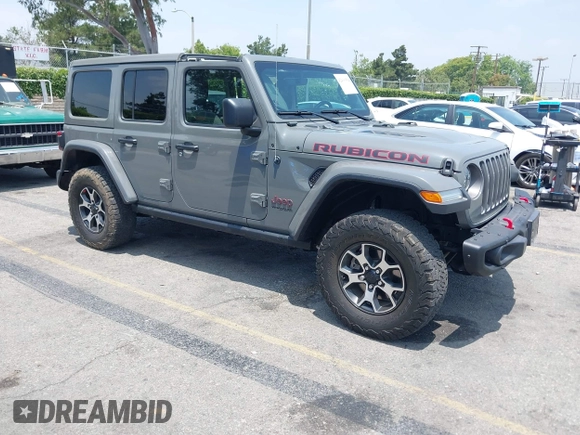 2020 Jeep Wrangler Unlimited Rubicon with VIN 1C4HJXFG3LW279636, listed as a IAAI auction lot 42430354 with 19,631 mi miles and . Bid and sale history available at DreamBid. Image 1.