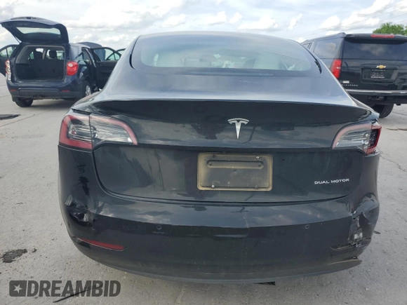 2021 Tesla Model 3 Long Range with VIN 5YJ3E1EB6MF980646, listed as a Copart auction lot 54137115 with 34,690 mi miles and Salvage Title. Bid and sale history available at carsss.com. Image 6.