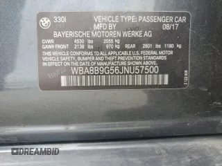 2018 BMW 3 Series 330i with VIN WBA8B9G56JNU57500, listed as a Copart auction lot 51907895 with 97,889 mi miles and Salvage title. Bid and sale history available at DreamBid. Image 12.