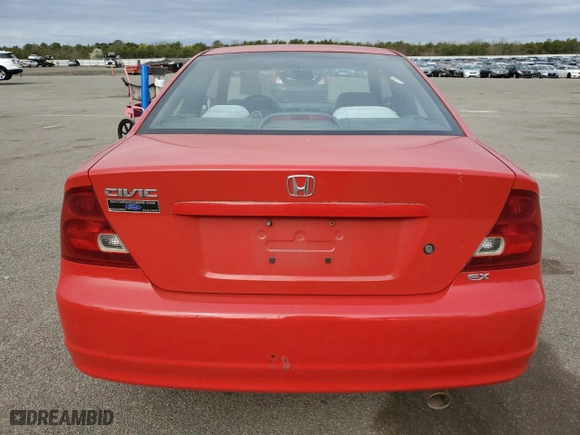 2001 Honda Civic EX with VIN 1HGEM22971L118856, listed as a Copart auction lot 53528605 with 195,412 mi miles and Salvage Title. Bid and sale history available at carsss.com. Image 6.