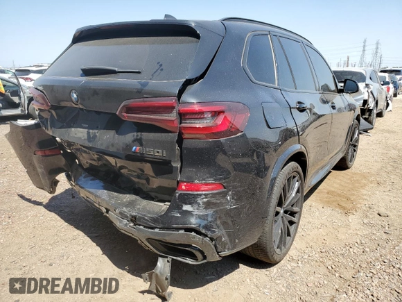 2022 BMW X5 M50i with VIN 5UXJU4C06N9J91730, listed as a Copart auction lot 58045612 with 0 mi miles. Bid and sale history available at carsss.com. Image 4.