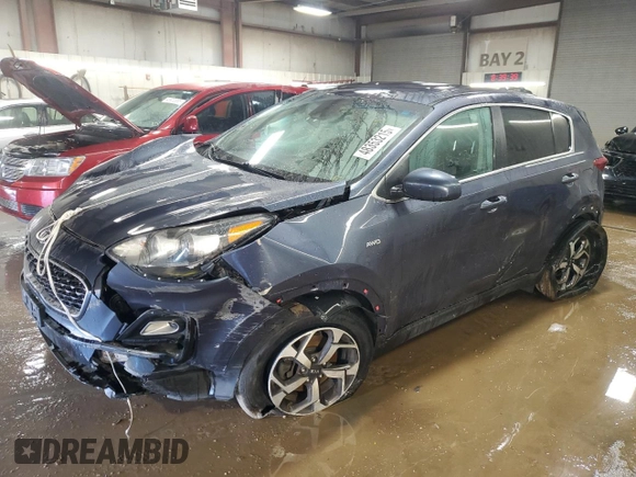 2020 Kia Sportage LX with VIN KNDPMCAC8L7709154, listed as a Copart auction lot 48353215 with 65,511 mi miles and Salvage Title. Bid and sale history available at carsss.com. Image 1.