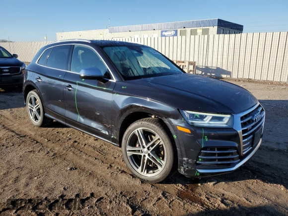 2019 Audi SQ5 Premium Plus with VIN WA1B4AFY5K2001775, listed as a Copart auction lot 80466204 with 120,337 mi miles and Salvage Title. Bid and sale history available at DreamBid. Image 4.