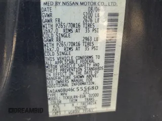 2006 Nissan Xterra SE z VIN 5N1AN08U46C555680, wystawiony jako Copart lot #59708765 z przebiegiem 210 136 mil mil oraz Czysty tytuł • Clean title. Historia ofert i sprzedaży dostępna na DreamBid. Obrazek 12.