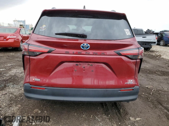 2021 Toyota Sienna LE с VIN 5TDKRKEC8MS065338, выставлен на аукционе Copart как лот 55224075 с пробегом 58 874 миль миль и Списание • Salvage title. История ставок и продаж доступна на DreamBid. Изображение 6.