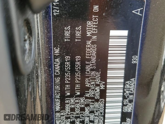 2015 Lexus RX 350 with VIN 2T2BK1BA5FC300853, listed as a Copart auction lot 58793175 with 128,716 mi miles and Salvage title. Bid and sale history available at DreamBid. Image 13.
